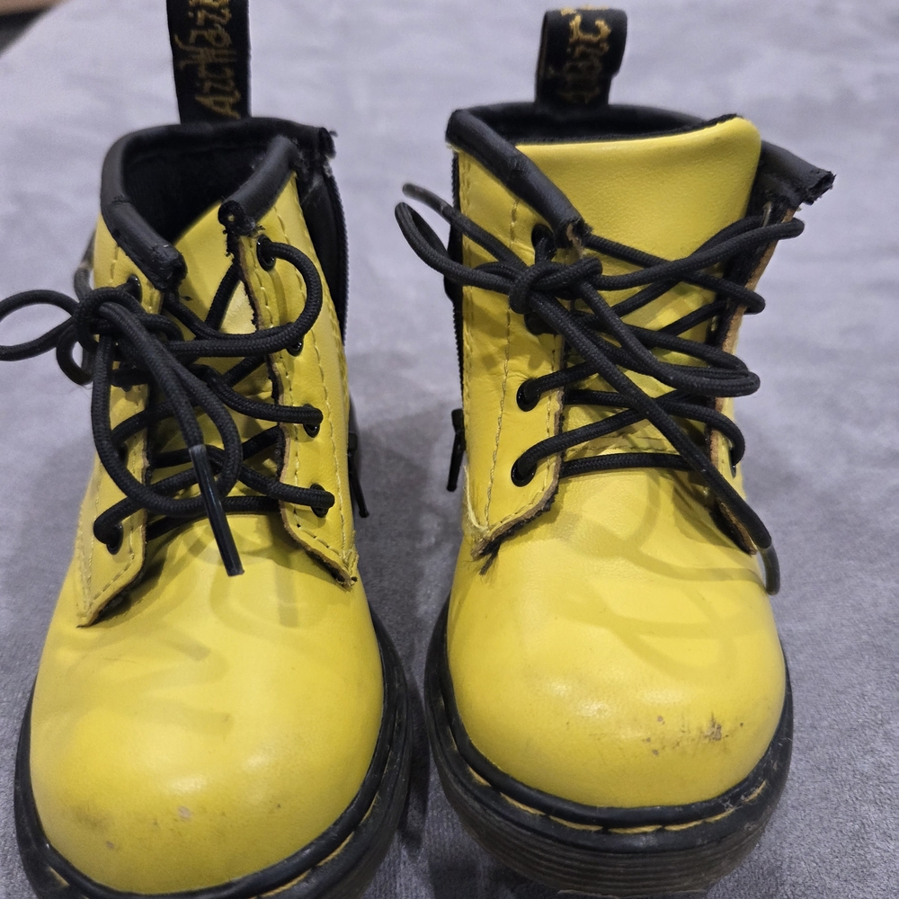 Dr. Martens Yellow Leather Toddler Boots